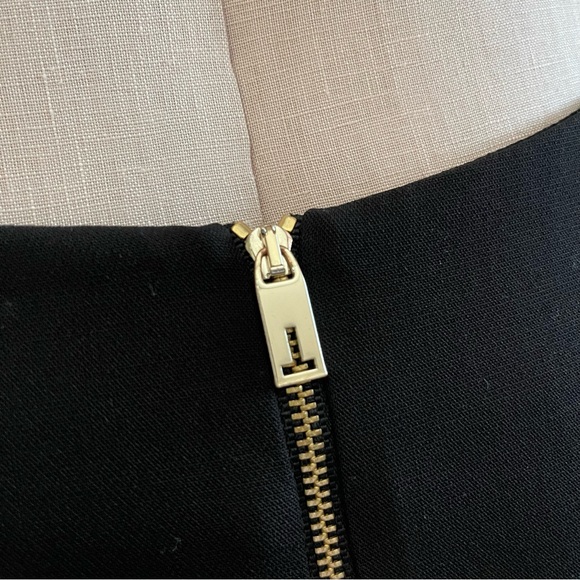 TED BAKER Carron Jaquard Panel Pencil Skirt Blue Black Wool Blend - Picture 6 of 11